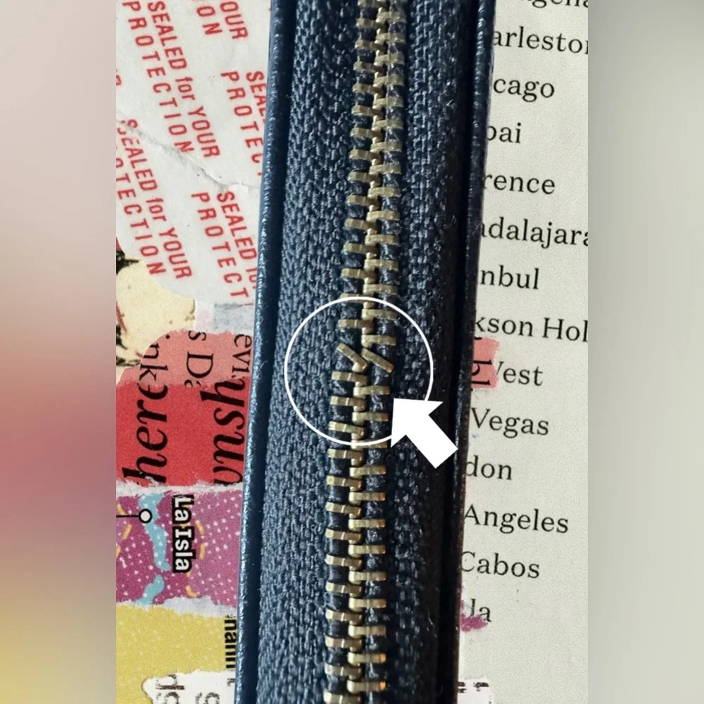 Rebecca & Rifka Black Studded Zip Around Wristlet Wallet